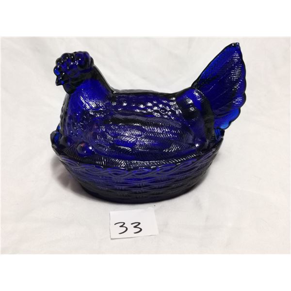 cobalt blue (5.5inch) hen nest glass dish