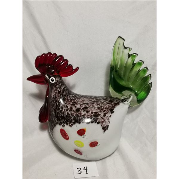 blown glass rooster (7.7inch)