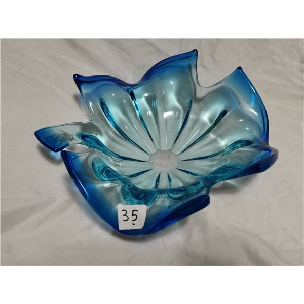 blue blown art glass (11inches)