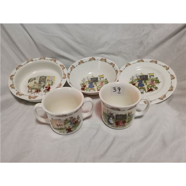 bunny kins dish set (by royal dalton)