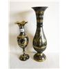 Image 1 : 2 Brass Vases 13' and 10" tall