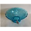 Image 2 : Vintage Aqua Blue Fruit or Serving Bowl 10" 5" high