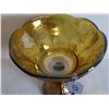 Image 3 : Vintage Amber Carnival Glass Fruit Bowl 8" 8.5 tall