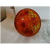 Image 5 : Clear Candy Dish with red Amberina LID 7"  5.5 Talls