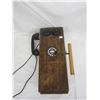 Image 1 : 275. Antique Oak Long Box Telephone with Magneto
