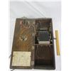 Image 4 : 275. Antique Oak Long Box Telephone with Magneto