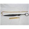 Image 1 : 280. Antique Bamboo Cane and Umbrella