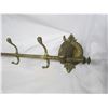 Image 2 : 281. Vintage Brass Horse Head Clothing Rack 39 inches Long