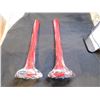 Image 1 : 301.  11" RED/CLEAR BLOWN GLASS BUD VASES