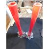 Image 4 : 301.  11" RED/CLEAR BLOWN GLASS BUD VASES
