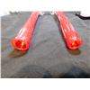 Image 6 : 301.  11" RED/CLEAR BLOWN GLASS BUD VASES