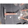 Image 3 : 318.  5- RED TWIST STEM WINE GLASSES, 3 LARGE, 2 SMALL