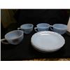 Image 2 : 323.  SET OF FOUR, DELPHITE BLUE, PYREX, CUPS AND SAUCERS