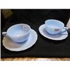 Image 1 : 324.  SET OF TWO, DELPHITE BLUE, PYREX, CUPS AND SAUCERS