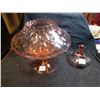 Image 2 : 336.  PINK APOTHECARY JAR WITH LID, EMPOLI ART GLASS, TENT CANDY DISH