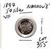 Image 1 : 355.  1897 NARROW 8, FIVE CENT, VICTORIA SILVER