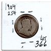 Image 2 : 366.  1904, TWENTY-FIVE CENT, G4, LOW MINTAGE