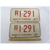 Image 1 : 411. Pair of 1971 Saskatchewan License Plates R-1-291