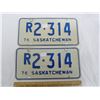 Image 1 : 412. Pair of 1976 Saskatchewan License Plates R-2-314