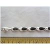 Image 2 : 472. Sterling 925 Silver Bracelet with Black Stones