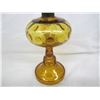 Image 4 : 491. 1880's Amber Inverted Thumbprint and Fan Base #1 Coal Oil Lamp