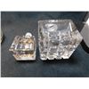 Image 5 : 511.  CRYSTAL PERFUME BOTTLE, CUBIC MOTIF