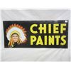 Image 1 : Chief Paints Double Sided Tin Tacker Sign Original Authentic 28 inches by 12 inches