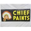 Image 2 : Chief Paints Double Sided Tin Tacker Sign Original Authentic 28 inches by 12 inches
