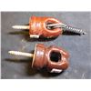 Image 2 : 2 SCREW IN PORCELAIN INSULATORS, BROWN