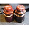 Image 2 : 2 DRIP GLAZED BROWN PORCELAIN INSULATORS