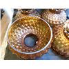 Image 5 : 4 VINTAGE, BROOKE CRESCENT, AMBER GLASS SHADES, QUILTED DIAMOND