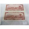 Image 2 : 2  Canadian 2.00 Bills 1954 Uncirculated