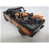 Image 5 : Black Ford Super Duty F350 Harley Davidson Truck with Harley Bike in Back 1/25 Scale