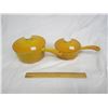 Image 1 : 2 MCM Sun Shine Yellow Cast Iron Pots with Lids made in Belgium