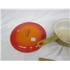 Image 2 : 2 MCM Cast Iron Pots and One Red Lid Made in Belgium