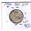 Image 2 : SCARCE 1936 DOT TWENTY-FIVE CENT