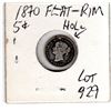 Image 2 : 1870 FLAT RIMMED 5 CENT WITH HOLE FOR JEWELLRY