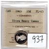 Image 1 : 1965 10 CENT PL-65, ULTRA HEAVY CAMEO, ICCS, EARLY CERTIFICATION