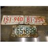 Image 1 : 1955, 58, 73 LISCENCE PLATES
