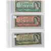 Image 1 : Lot of 3 (1954) $1,$2 and $20 canadian bills