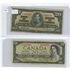 Image 1 : Lot of 2 (1937 and 1954) canadian $20 bills