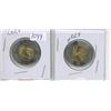 Image 1 : Lot of 2 (2023) jean paul riopelle 100th toonie and 2022 canadian $2 summit hockey series 50th anniv