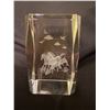 Image 1 : Glass cube horse dolphin etchings