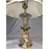 Image 3 : 2 Glass and metal accented table lamps, w/ shades