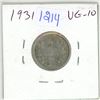 Image 1 : 1931 Canadian Silver 10 Cents. VG-10.