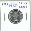 Image 1 : 1963 Canadian Silver 25 Cents. MS-63 with Cameo. Nice.