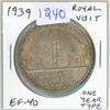 Image 1 : 1939 Royal Visit to Canada Silver Dollar. One Year Type. EF-40.