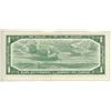 Image 2 : 1954 Modified Portrait $1. Beattie-Rasminsky signatures. F/F Prefix. BC-37b-i. VF-30.