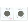 Image 1 : 2 Canadian 5 cent coins - 1929 & 1935