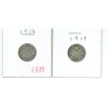 Image 1 : 2 Canadian silver 10 cent coins - 1918-1919